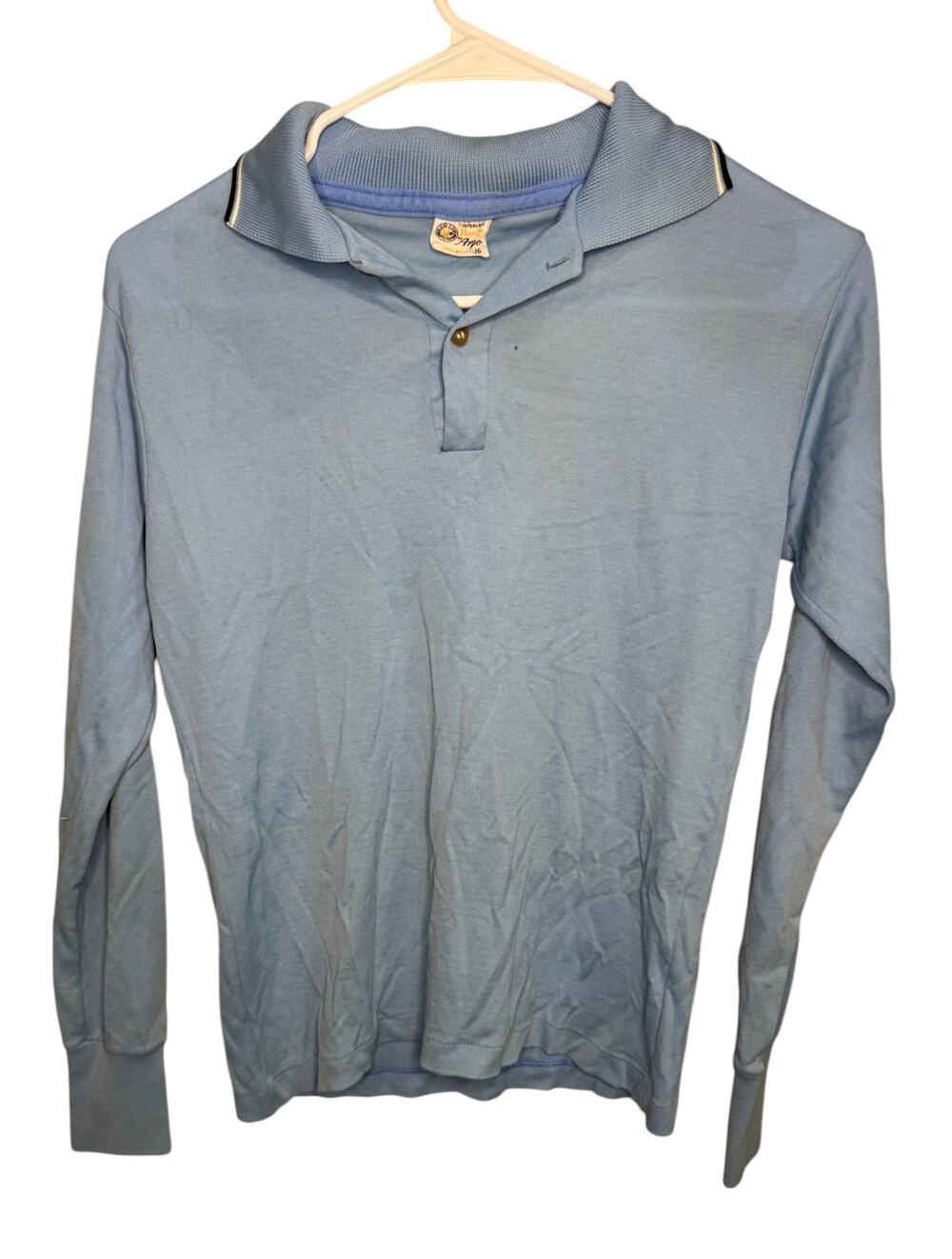 Vintage Men's Ban-Lon Long Sleeve Polo - Size 16